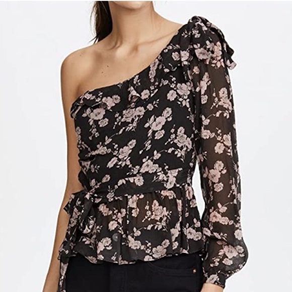 FOR LOVE & LEMONS Theo One Shoulder Blouse - Picture 1 of 9